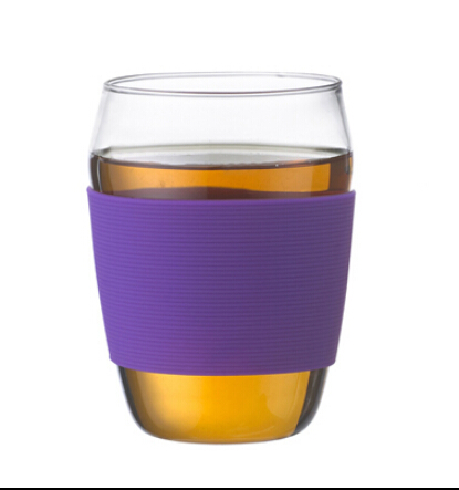 Double Wall Glass Tumbler Insulated Tea Coffee Mug & Lid, Hand Blown Glass 450ml/600ml