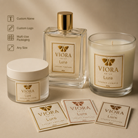Étiquettes personnalisées en feuille d'or gaufrée, papier texturé pour parfum, bougie, flacon cosmétique, pot, emballage cadeau de luxe, logo, toutes tailles et formes