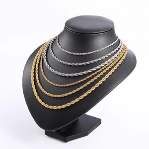 Trendy Unisex Gold Plated Stainless Steel Water-wave <b>Chains</b> Necklaces Designer Minimalist Parties High Quality Wholesale - Product Image 1