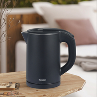 Pour Honeyson Mini Hotel Bouilloire électrique en acier inoxydable Théière blanche portable avec fonction de contrôle de la température pour un usage domestique