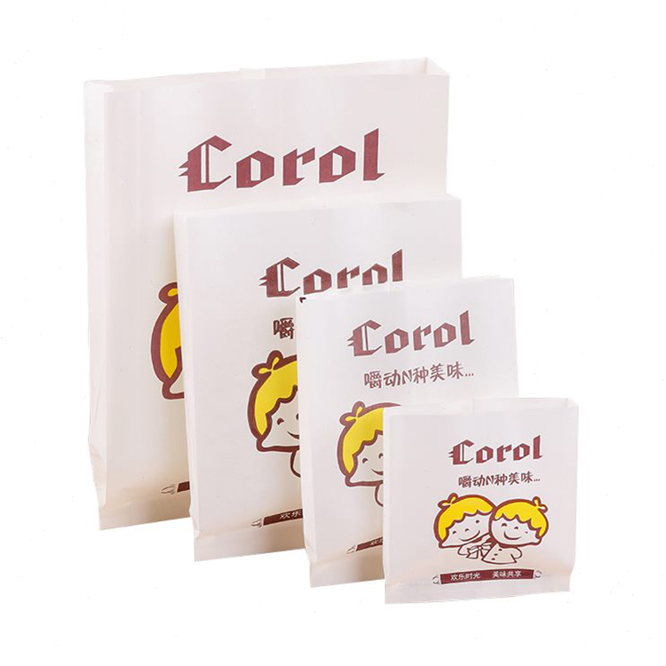 Wholesale Custom Size Mini Small Paperbag Kraft White Paper Envelope Fast Food Children's Snack French Fries Bag with Logo