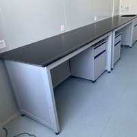 Banc de laboratoire modulaire avec structure en acier, table de travail en résine pour laboratoire