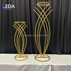 LEDA Modern Event Party Table Decor Gold Stainless Steel Crossed Flower <b>Stand</b> Metal White <b>Backdrop</b> for Wedding - Product Image 3