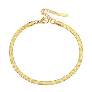 Tobillera de <span class=keywords><strong>Plata</strong></span> de Diseño Moderno de 3/4 mm, Joyería de Acero Inoxidable, Cadena Plana Tipo Serpiente para el Pie - Product Image 5