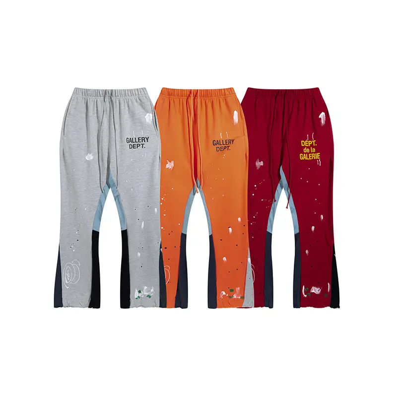Fashion Trend Brand Street Style GALLERY DEPT Casual Tracksuit Pants for Men and Women In Freehand Printed Splash Ink