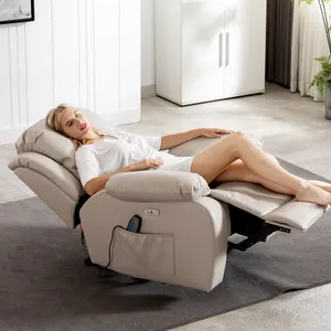 การออกแบบที่ทันสมัยหนังเก้าอี้ผู้เอนกายผ้าขยายเบาะไม้กรอบหนึ่งที่นั่งห้องนั่งเล่นโซฟาชุด