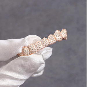 Moderno y Lujoso Grillz de Hip Hop en Plata de Ley 925/Oro con Perla de Agua Dulce y Moissanita, Corte Brillante, Unisex, Regalo, Certificado GIA - Product Image 1