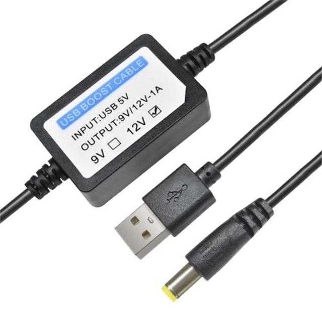 USB Charge Power Boost Cable DC 5V to 9V/12V 1A 2.1x5.5mm Step up Converter Adapter USB Cable with Boost Component