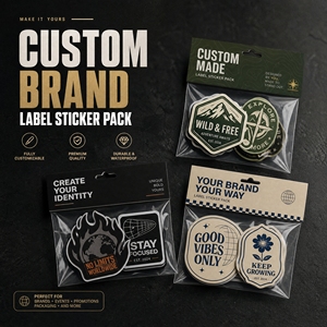 Autocollants découpés en vinyle résistant aux UV et imperméables, autocollants personnalisés avec logo imprimé, pack d'autocollants avec carte de tête, emballés dans un sac OPP - Product Image 1