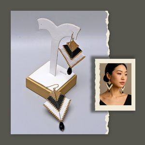 Boucles d'oreilles pendantes bohèmes faites à la main, OEM/ODM acceptés, prix d'usine compétitif - Product Image 1