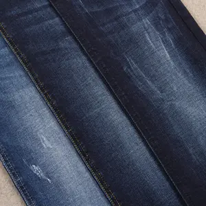 Tam streç pamuk polyester spandex ince düğümlü denim kumaş kot