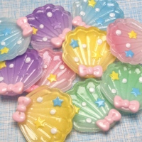 Coquillages en résine colorés, cabochons à dos plat, pierres pour scrapbooking, décorations de nœuds DIY, figurines décoratives pour la maison, accessoires de bijoux et artisanat