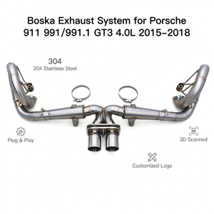 ท่อไอเสียหลัง OEM สำหรับรถยนต์ Porsche 911 991/991.1 GT3 4.0L ปี 2015-2018 ทำจากสแตนเลส ยี่ห้อ Boska ระบบไอเสียแบบตรง - Product Image 1