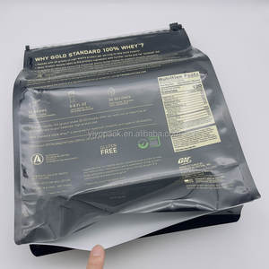 Impresión personalizada 1kg 2Kg 5Kg Proteína de suero en polvo Aislar Fondo plano Embalaje cuadrado Bolsa de plástico con cremallera - Product Image 6