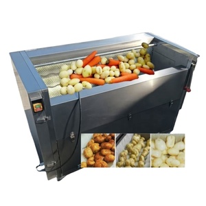 Commercial Fruit and <b>Vegetable</b> Washer Peeler Machine <b>Brush</b> Roller for Potato Lotus Root Taro Carrot Radish Ginger Cassava - Product Image 5