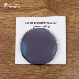 Lentes Ópticas Fotocromáticas de Alta Calidad Personalizadas de Fábrica al por Mayor, Lentes con Recubrimiento Verde y Protección Contra Luz Azul, 1.59 PC, Fotogris - Product Image 2