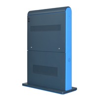 Layar Digital Signage Luar Ruangan 43 Inci, Tipe Lantai, IP65, Kaca Temper Metal, Layar Biru untuk Toko dan Pendidikan