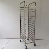 Chariot à 16, 18, 32, 64 plateaux, chariot à pain robuste en acier inoxydable, chariot de boulangerie pour four rotatif