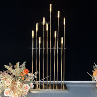 Candélabre doré à 10 têtes, centre de table de mariage, éclairage de chemin, lampe de bureau électronique pour la maison et les fêtes