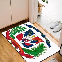 Tapis de sol en caoutchouc polyester imprimé avec le drapeau national de la République dominicaine, 40*60 cm, rectangulaire, antidérapant
