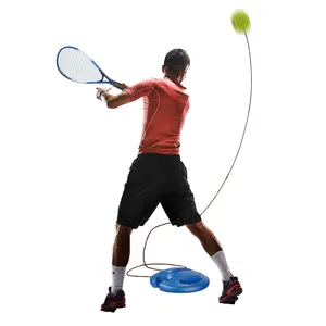 Herramientas de entrenamiento de tenis con raqueta de entrenamiento de tenis individual y pelotas de entrenamiento de tenis y cuerda elástica de 4m, venta al por mayor