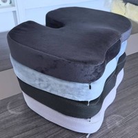 Coussin de siège ergonomique en mousse à mémoire de forme, forme oblongue, 100% polyester, amovible et lavable, pour voiture, bureau, longs trajets, assise au bureau
