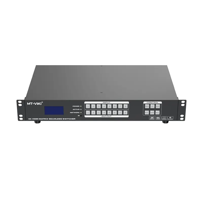 4K Seamless Video Wall Controller 2x4 & HDMI Matrix 8x8 Matrix Switch 8 in 8 Out mit separatem Audio