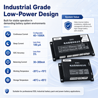 BMS en Cascada de Alto Voltaje con Pantalla LCD de 4.3 Pulgadas, 48S EC-HV-MC1+EC-HV-SC2, con CAN RS485 para Almacenamiento de Energía Comercial