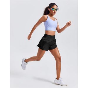 Pantalones Cortos Deportivos 2 en 1 para Mujer FOXA, Cintura Alta con Bolsillos, para Entrenamiento, Gimnasio, Secado Rápido, Transpirables, Spandex, Poliéster - Product Image 6