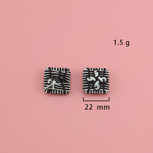 Handgefertigte Öko-Knöpfe 22mm Quadratische Überzogene Plastik-Flachknöpfe Schwarz Weiß Seilgewebte Knöpfe für Kleidung - Product Image 5