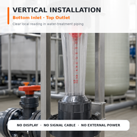 LZS Series Plastic Tube Type Flowmeter a Water Flow Meter Measuring 60-600L/H Flow Rate Capacity Glue/ Thread/ Flange Connection