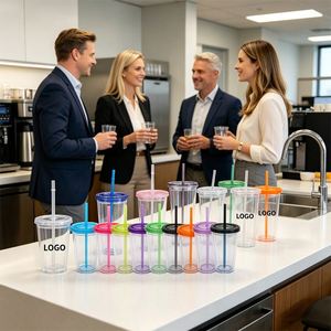 Wholesale Clear Water <b>Cup</b> PlasticBubble Tea <b>Cup</b> Large Capacity Promotional Custom Water <b>Cup</b> for Event - Product Image 3