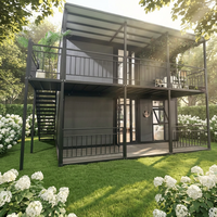 Maison modulaire préfabriquée de luxe moderne de 20 pieds à double aile, extensible sur deux étages, entièrement meublée, de 10 pieds, pour habitation