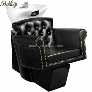 Diseño moderno barbería masaje lavado <span class=keywords><strong>cama</strong></span> champú barato tazón silla en negro - Product Image 1