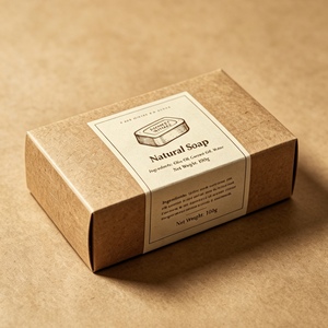 Boîte en papier kraft avec logo imprimé numérique personnalisé pour l'emballage de savon, de produits de beauté et de thé, avec finition mate et design pliable - Product Image 2