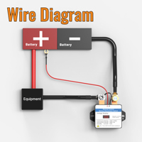 Kit de déconnexion de batterie à commande à distance 12V 240A avec 2 clés, relais de coupure de courant CC automobile