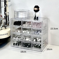 Boîte de rangement pour bijoux faits à la main avec compartiments, design moderne, anti-poussière, organisateur de bureau en plastique transparent pour bracelets