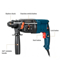 Marteau perforateur électrique industriel 800W SDS Plus, briseur de béton robuste 3-en-1, burin de démolition anti-vibration 220V