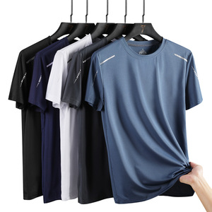 Maglietta estiva traspirante ad asciugatura rapida sportiva Casual stampata girocollo da <span class=keywords><strong>uomo</strong></span> di <span class=keywords><strong>grandi</strong></span> dimensioni t-shirt da <span class=keywords><strong>uomo</strong></span> a manica corta in seta di ghiaccio - Product Image 1