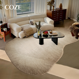 Nouveau <span class=keywords><strong>tapis</strong></span> de salon moderne de style crème français, sur mesure, à poils bouclés, antidérapant, en soie de lait écologique - Product Image 2