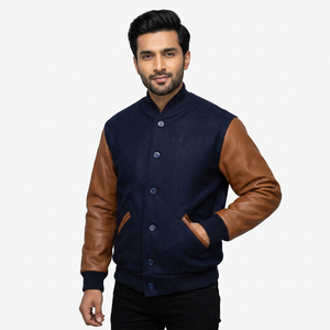 Chaqueta de béisbol personalizada para hombre, estilo universitario, con letras bordadas, estilo High Street. - Product Image 1