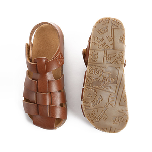 Sandalias de Playa de Cuero Azul con Cordones Planos para Niños y Niñas, Estilo Veraniego - Product Image 4