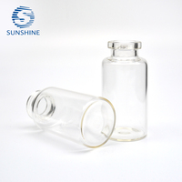 Vente en gros de flacons tubulaires en verre transparents stériles de 20ml flacons en verre antibiotique pour injection