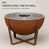 Barbecue en acier corten avec grille de cuisson amovible en acier inoxydable, taille personnalisée pour patio, jardin, usage extérieur