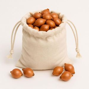 Bolsa de Regalo de Algodón con Logotipo Personalizado, Bolsa Cosmética de Algodón con Cordón, Color Blanco Natural - Product Image 5