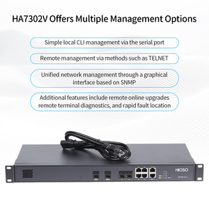 HiOSO HA7302V-ADC อุปกรณ์ไฟเบอร์ออปติกแบบติดตั้งบนแร็ค 1U 2PON EPON OLT  1AC 100-240V+1DC 12V จ่ายไฟ  ระบบจัดการผ่าน CLI - Product Image 3