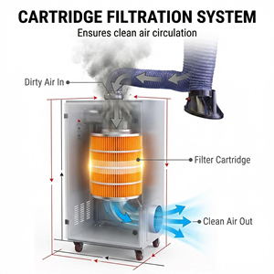 YONGSTA Purificateur <span class=keywords><strong>de</strong></span> fumée <span class=keywords><strong>mobile</strong></span> à bras flexible unique à forte puissance d'<span class=keywords><strong>aspiration</strong></span> pour l'extraction des <span class=keywords><strong>fumées</strong></span> <span class=keywords><strong>de</strong></span> soudage industriel et <span class=keywords><strong>de</strong></span> travail des métaux - Product Image 3