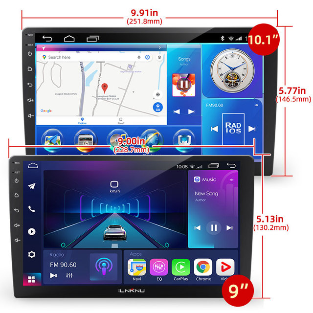 Hot 9.5"/10.4'' Universal Car Touch Screen Android Radio with DSP Dashboard Mount IPS Display Split Screen & GPS Navigation