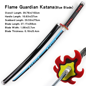 Flamme Gardien Katana (lame d'argent) Populaire Anime Demon Slayer Sword: <span class=keywords><strong>Kimetsu</strong></span> No Yaiba COSPlay Arme 39.76in/102cm - Product Image 3