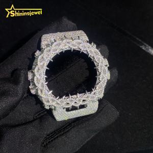 2 Tons Offre Spéciale Fine Iced Out <span class=keywords><strong>Custom</strong></span> Jewelry Hip Hop Moissanite Diamond DW6900 GA2100 Watch Accessory 925 Silver Thorn Bezel - Product Image 1
